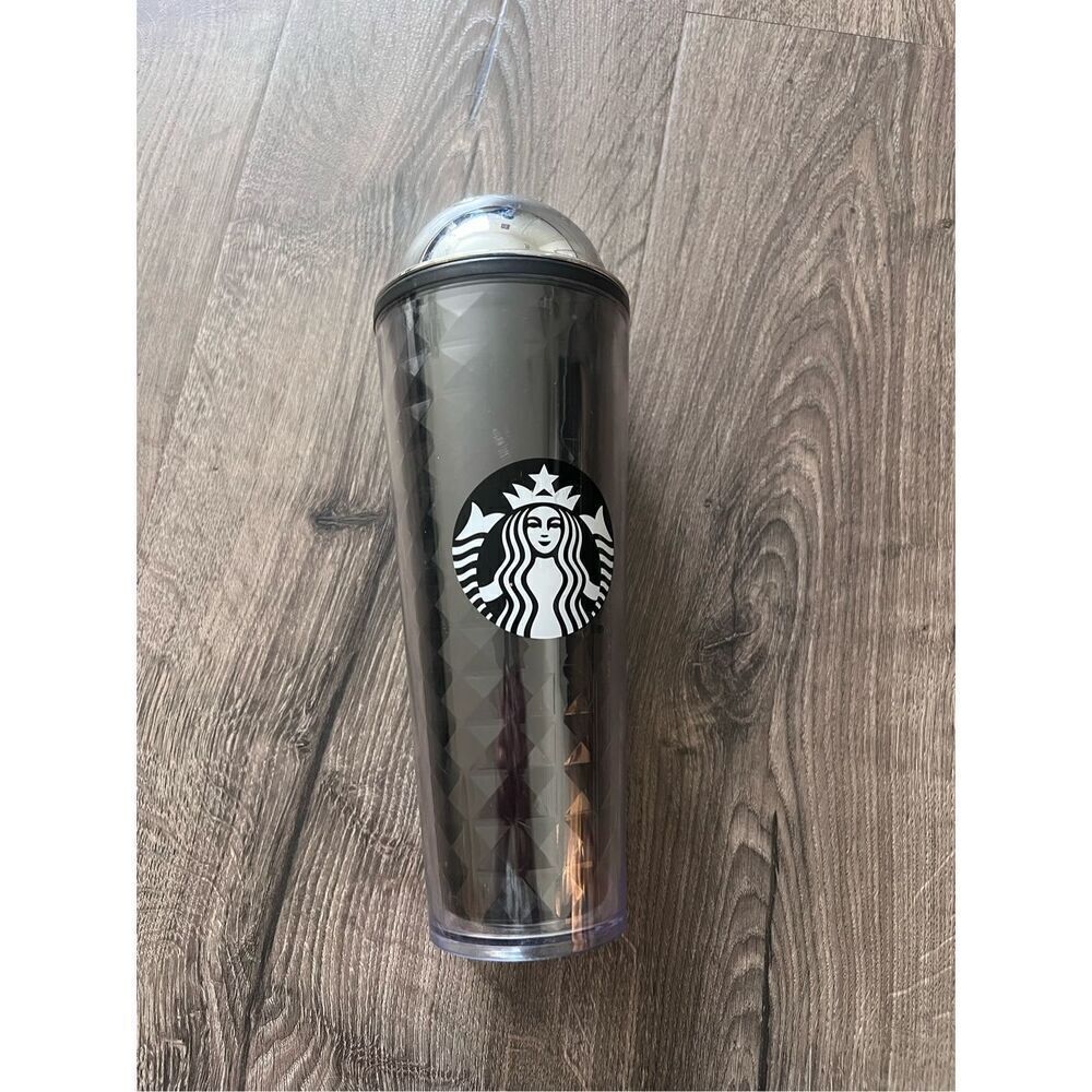 Starbucks 24 oz venti cold cup Tumbler, Clear, Black And Iridescent, No Straw